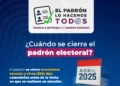 Elecciones Generales 2026 – Cierre del Padron Electoral
