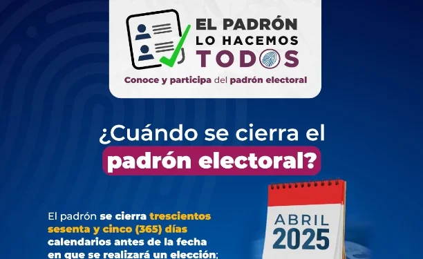 Elecciones Generales 2026 – Cierre del Padron Electoral