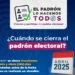 Elecciones Generales 2026 – Cierre del Padron Electoral